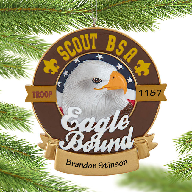 keepsake personalized boy scouts of america eagle bound christmas ornament – Christmas ornament, holiday tree decoration or g