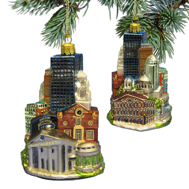 decorative personalized quincy market boston scene christmas ornament – Christmas ornament, holiday tree decoration or gift