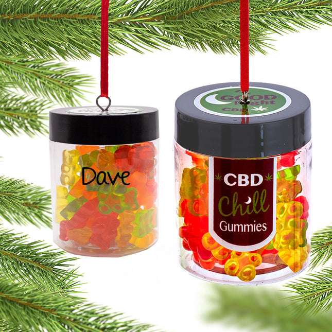 custom personalized cbd gummies christmas ornament – Christmas ornament, holiday tree decoration or gift