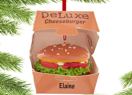 holiday personalized deluxe cheeseburger christmas ornament – Christmas ornament, holiday tree decoration or gift