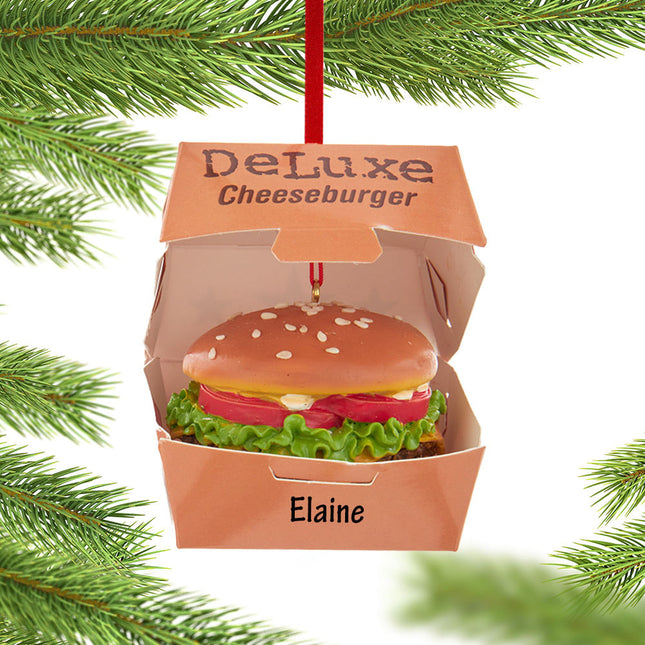 holiday personalized deluxe cheeseburger christmas ornament – Christmas ornament, holiday tree decoration or gift