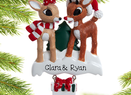 personalized personalized rudolph & clarice christmas ornament – Christmas ornament, holiday tree decoration or gift