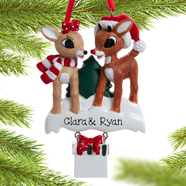 personalized personalized rudolph & clarice christmas ornament – Christmas ornament, holiday tree decoration or gift