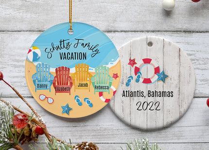 personalized personalized family of 4 vacation adirondak chairs christmas ornament – Christmas ornament, holiday tree decorat