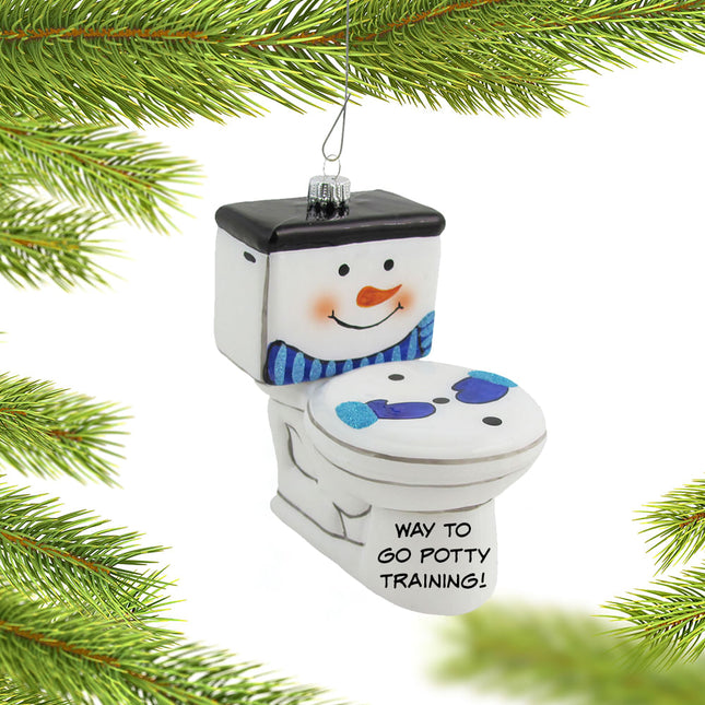 decorative personalized frosty the toilet christmas ornament – Christmas ornament, holiday tree decoration or gift