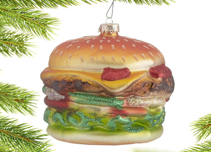 personalized personalized grilled hamburger christmas ornament – Christmas ornament, holiday tree decoration or gift