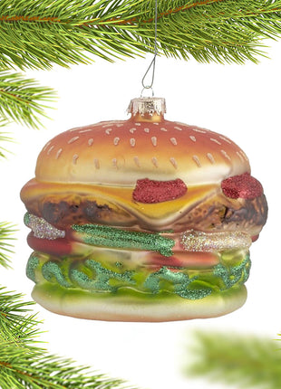 Grilled Hamburger Ornament  by KREBS Ornament