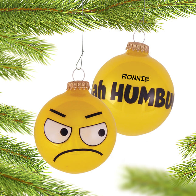 Bah Humbug Emoji Face Ornament