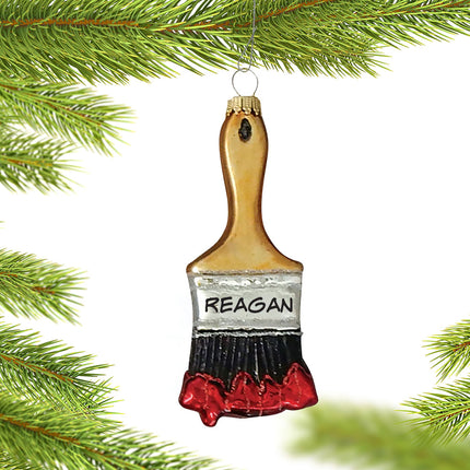 engraved personalized paintbrush with red paint christmas ornament – Christmas ornament, holiday tree decoration or gift