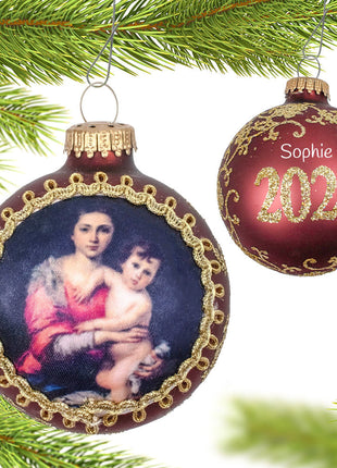 Dated Dated Masters on Silk (Virgin and Child Murillo) Ornament  by KREBS Ornament