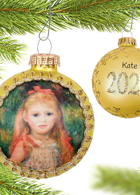 Dated Dated Masters on Silk (Little Gleaner Renoir) Ornament  by KREBS Ornament