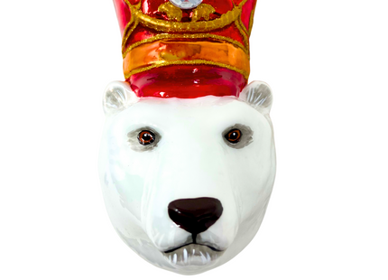 KRG Arctic Polar Bear Head Polish Glass Ornament