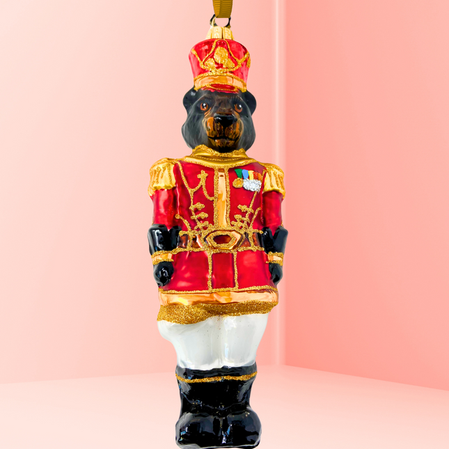 KRG Black Bear Body Polish Glass Ornament