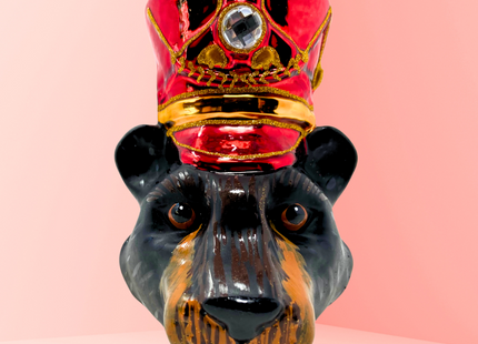 KRG Black Bear Head Polish Glass Ornament