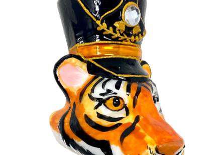 KRG Bengal Tiger Head Polish Glass Ornament
