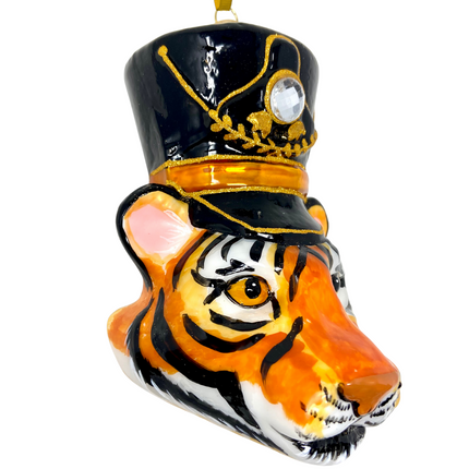 KRG Bengal Tiger Head Polish Glass Ornament