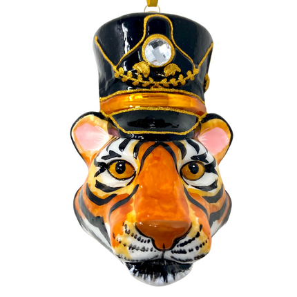 KRG Bengal Tiger Head Polish Glass Ornament