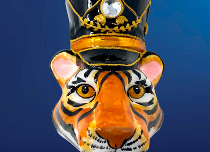 KRG Bengal Tiger Head Polish Glass Ornament