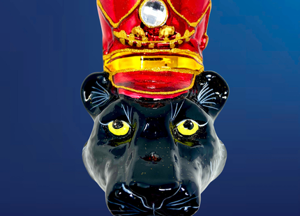 KRG Black Panther Head Polish Glass Ornament