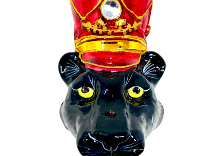 KRG Black Panther Head Polish Glass Ornament