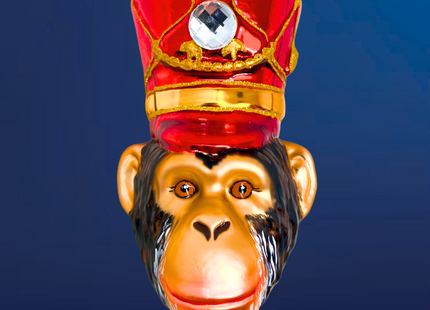 KRG Chimpanzee Head Polish Glass Ornament