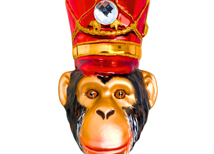 KRG Chimpanzee Head Polish Glass Ornament