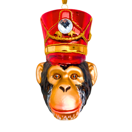 KRG Chimpanzee Head Polish Glass Ornament
