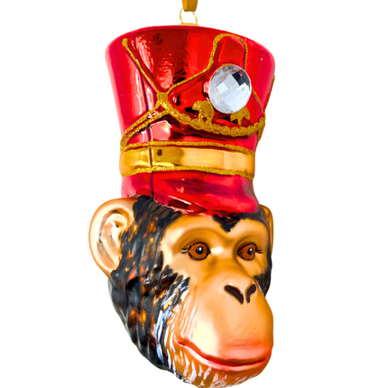 KRG Chimpanzee Head Polish Glass Ornament