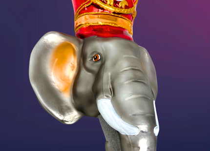 KRG Elephant Head Polish Glass Ornament