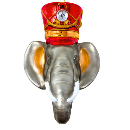 KRG Elephant Head Polish Glass Ornament