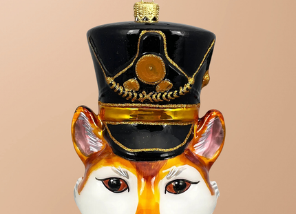 KRG Fox Head Polish Glass Ornament
