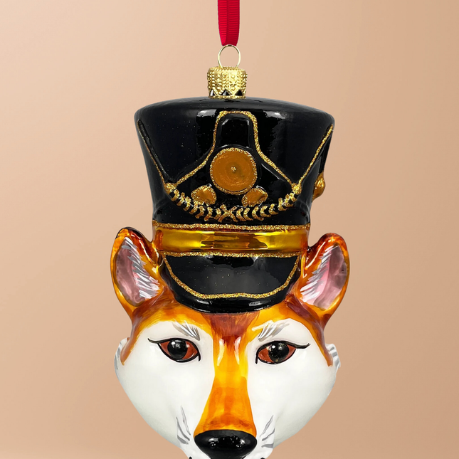 KRG Fox Head Polish Glass Ornament