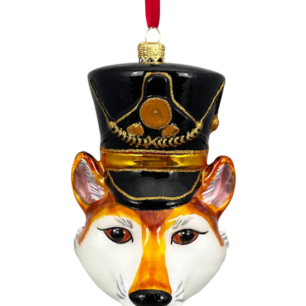 KRG Fox Head Polish Glass Ornament