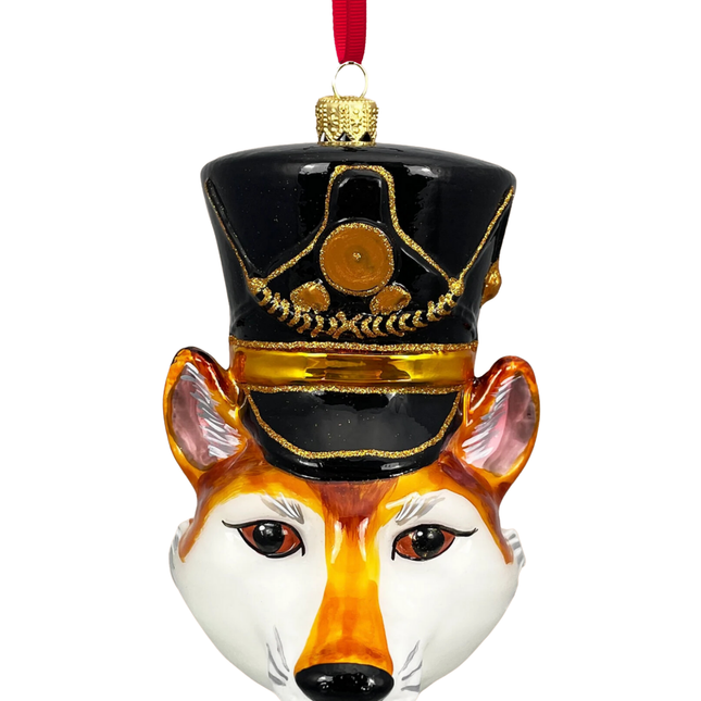 KRG Fox Head Polish Glass Ornament