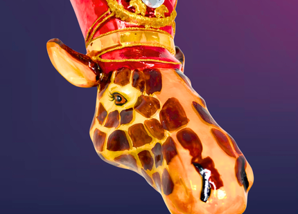 KRG Giraffe Head Polish Glass Ornament