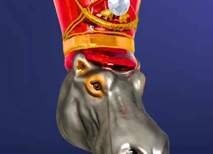 KRG Hippo Head Polish Glass Ornament