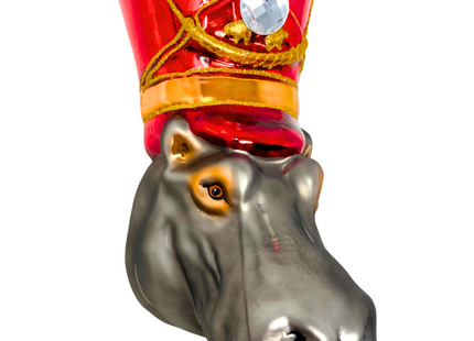 KRG Hippo Head Polish Glass Ornament