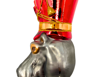 KRG Hippo Head Polish Glass Ornament