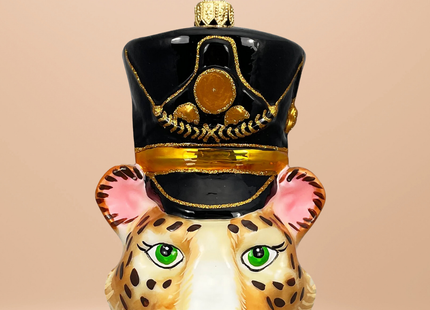 KRG Leopard Head Polish Glass Ornament