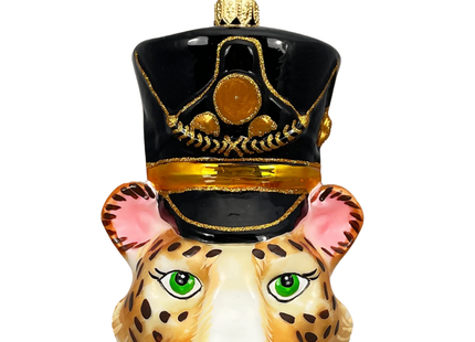 KRG Leopard Head Polish Glass Ornament