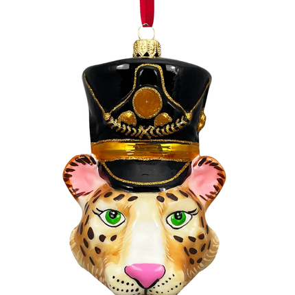 KRG Leopard Head Polish Glass Ornament