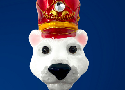 KRG Polar Bear Head Polish Glass Ornament