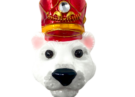 KRG Polar Bear Head Polish Glass Ornament