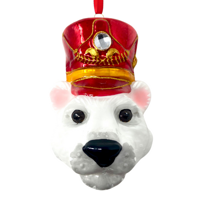 KRG Polar Bear Head Polish Glass Ornament
