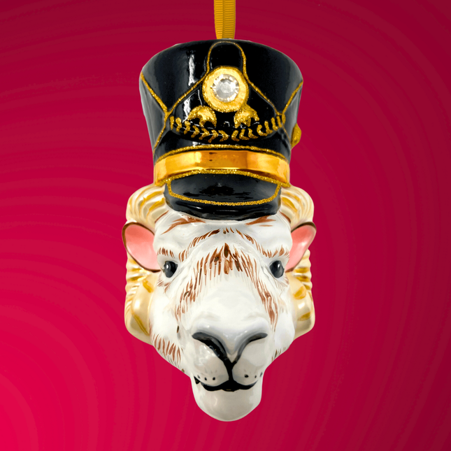 KRG Ram Head Polish Glass Ornament