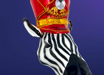 KRG Zebra Head Polish Glass Ornament