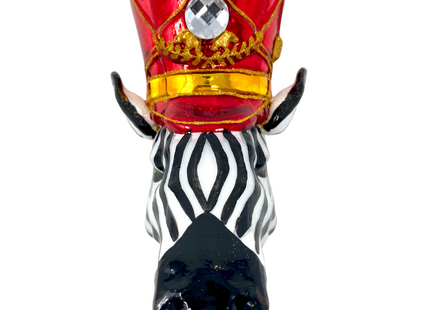 KRG Zebra Head Polish Glass Ornament