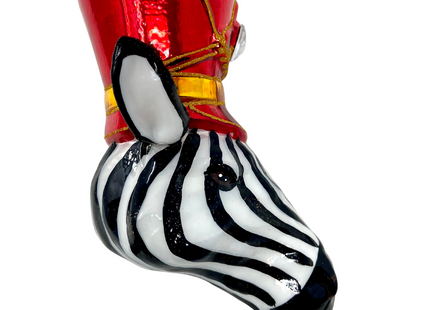 KRG Zebra Head Polish Glass Ornament