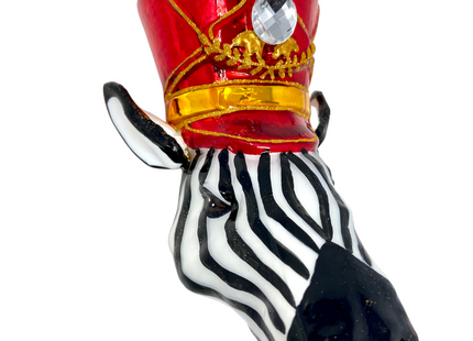 KRG Zebra Head Polish Glass Ornament