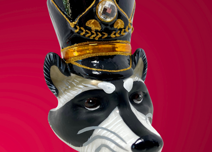 KRG Raccoon Head Polish Glass Ornament